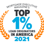Top 1% badge, Mortgage Executive Magazine