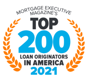 mortgage executive magazine top 200 loan originator 2021 badge
