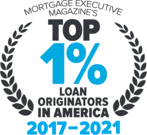 Mortgage Exec Magazine Top 1% 2017-2021
